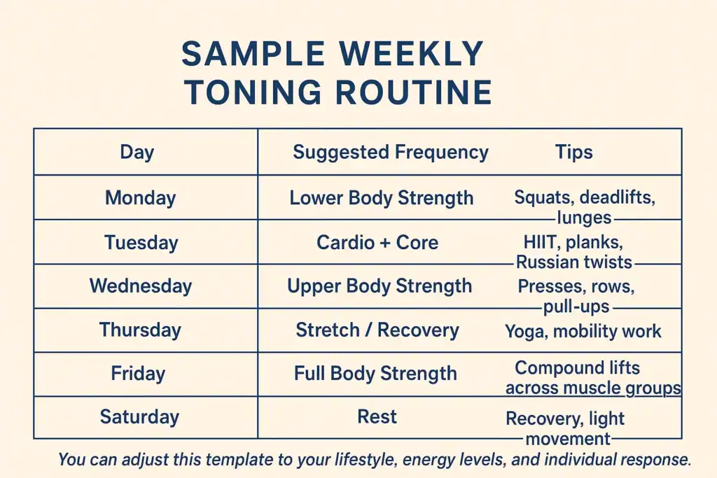 Achieving the Perfect Tone: How Often Should You Exercise for Results? 4 Weekly exercise East Kilbride plan graphic