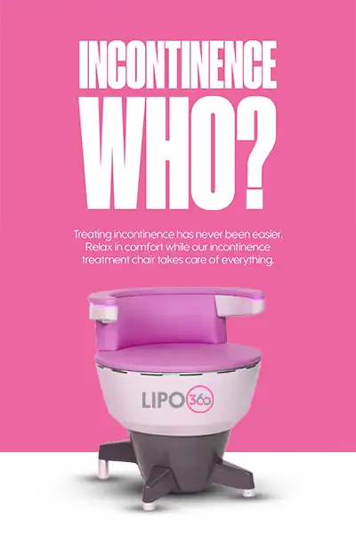 LIPO360 EMS Chair Can Help with Urinary Incontinence 2 Image of a urinary incontinence treatment seat East Kilbride